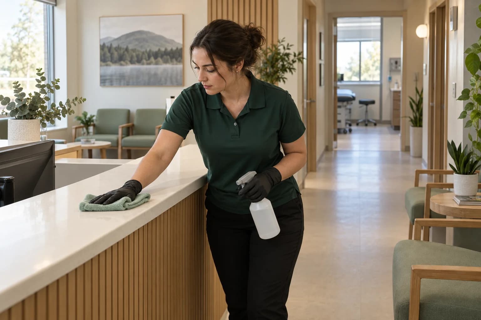 Espace d’accueil de clinique propre